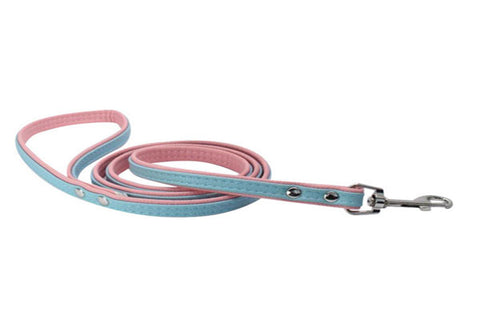 dogestyles-blue-and-pink-leather-dog-leash