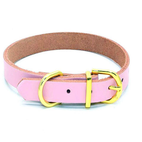 dogestyles-pink-leather-dog-collar