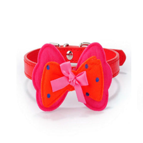 dogestyles-red-bow-pu-dog-collar