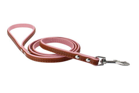 dogestyles-brown-and-pink-leather-dog-leash
