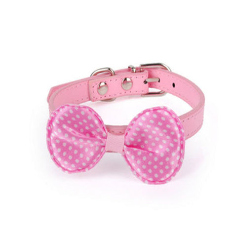 dogestyles-polka-dot-pink-bow-dog-collar