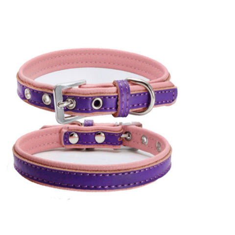 dogestyles-purple-and-pink-leather-dog-collar