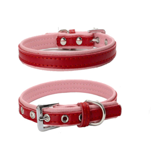 dogestyles-red-and-pink-leather-dog-collar